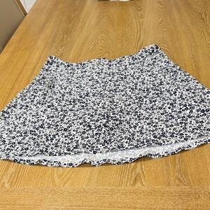 G/FORE White Mini Skirt with Navy Floral Print